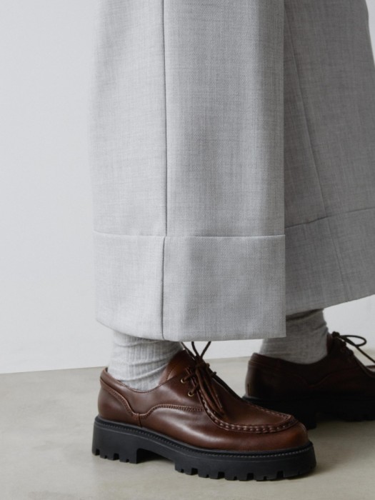 укороченные брюки из костюмной ткани с меланжевым эффектом из россии вид сбоку