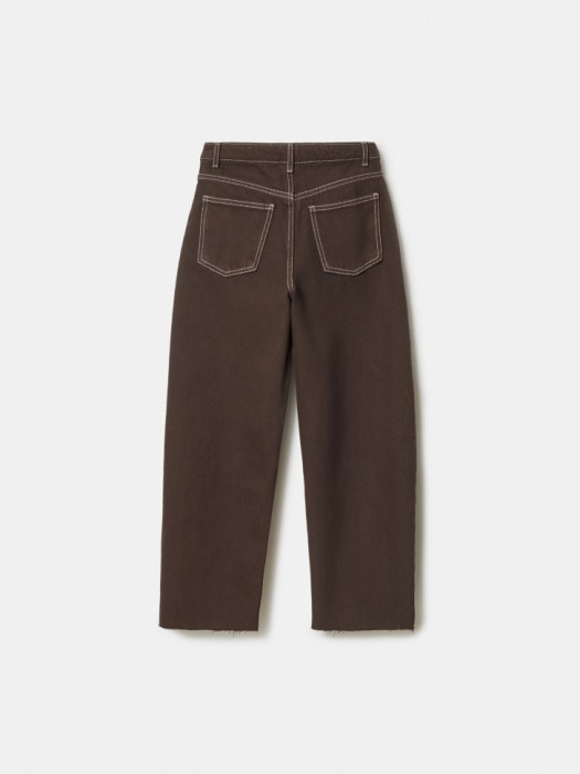 укороченные джинсы о-силуэта для девочек от бренда sela вид слева