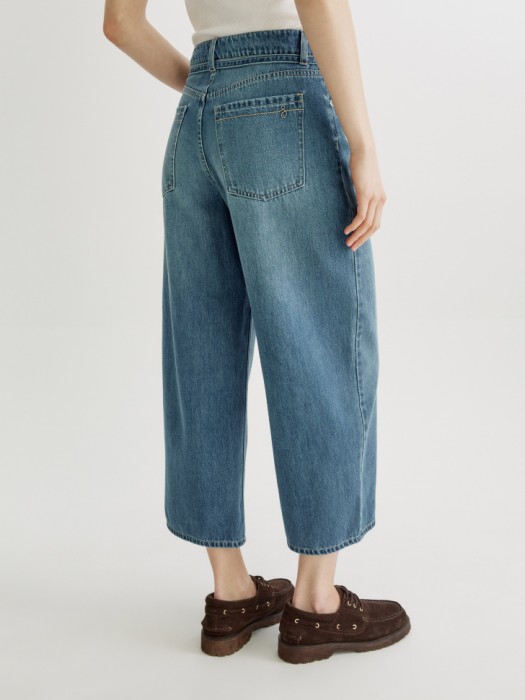 укороченные объемные джинсы со шнурком из россии вид сбоку