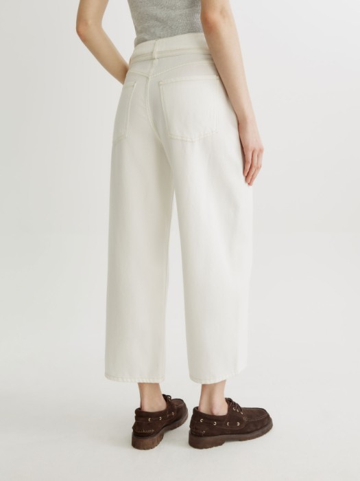 укороченные объемные джинсы со шнурком из россии вид сбоку