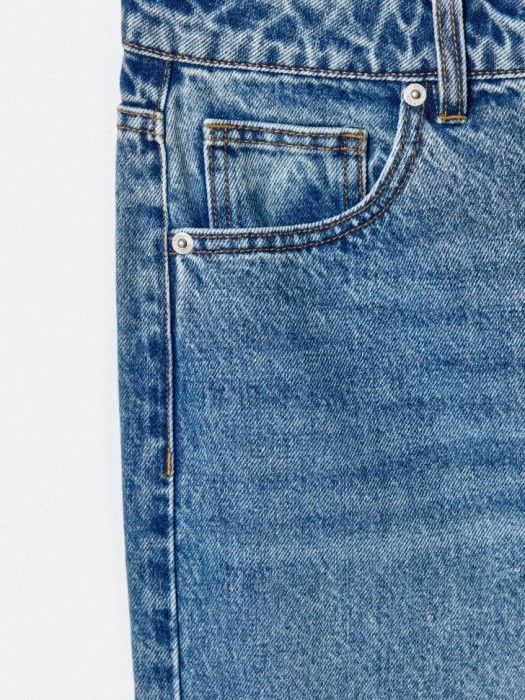 укороченные объемные джинсы со средней посадкой для взрослого возраста с изнаночной стороны