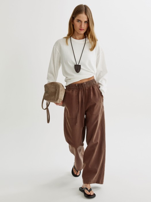 укороченные широкие брюки из смесового тенселя и хлопка 4610517471239 фотография