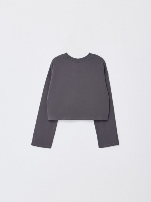 укороченный лонгслив для девочек по цене 499 руб вид справа