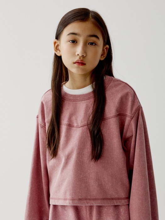 укороченный лонгслив с эффектом стирки для девочек по цене 1699 руб вид справа