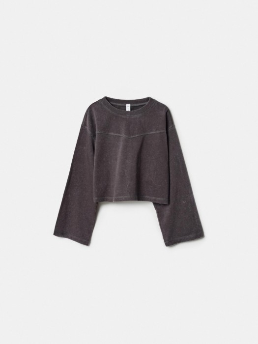 укороченный лонгслив с эффектом стирки для девочек 4610517711694 фотография