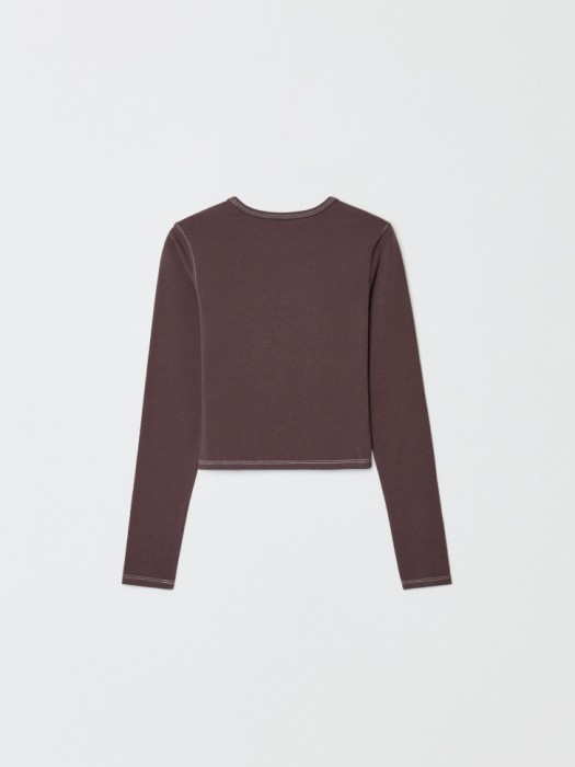 укороченный лонгслив с вышивкой для девочек от бренда sela вид слева