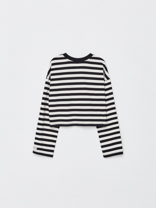 укороченный лонгслив в полоску для девочек из коллекции  archive по цене 799 руб вид справа