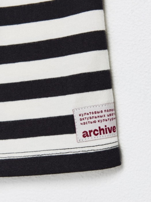 укороченный лонгслив в полоску для девочек из коллекции  archive из хлопка спереди