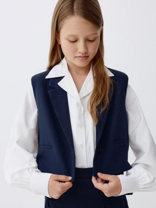 укороченный школьный жилет для девочек 4680704897043 фотография