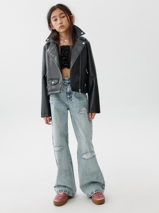 укороченный топ с оборками для девочек от бренда sela вид слева