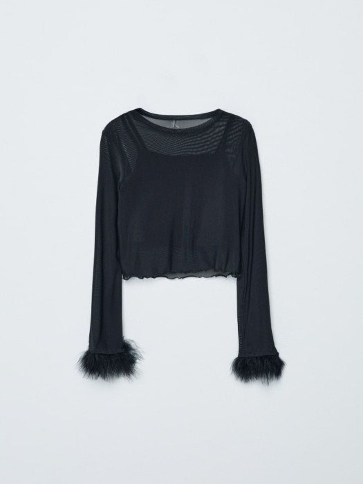 укороченный топ с перьями для девочек по цене 1699 руб вид справа