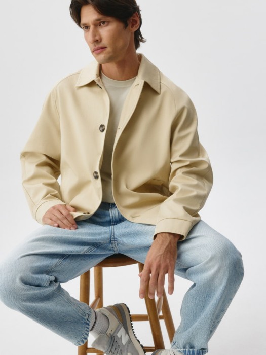 укороченный тренч из твила по цене 3299 руб вид справа