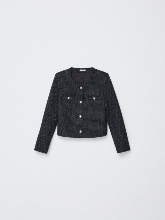 укороченный твидовый жакет для девочек из россии вид сбоку