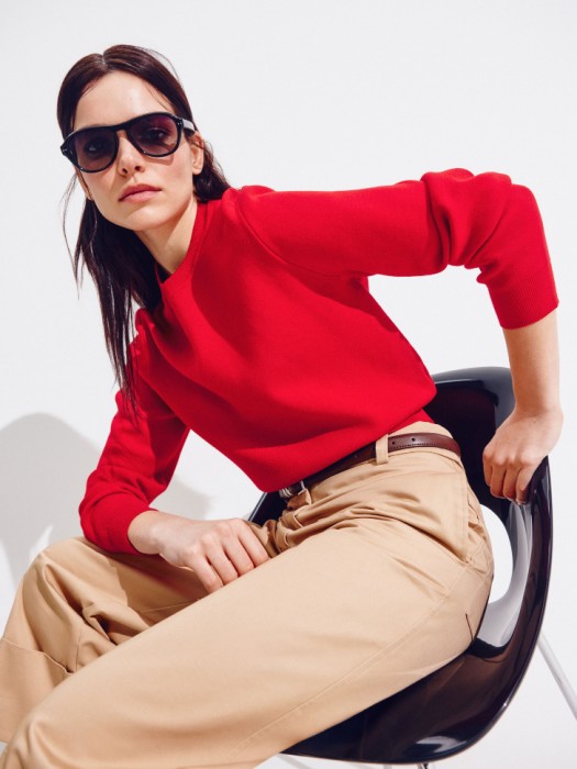 укороченный вязаный джемпер из смесовой вискозы 4610517450975 фотография