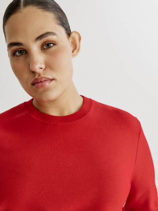 укороченный вязаный джемпер из смесовой вискозы по цене 2999 руб вид справа