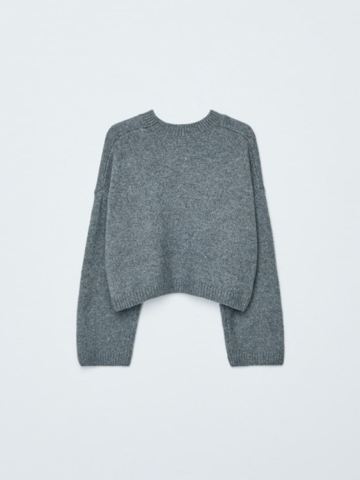 укороченный вязаный джемпер с люрексом для девочек из россии вид сбоку