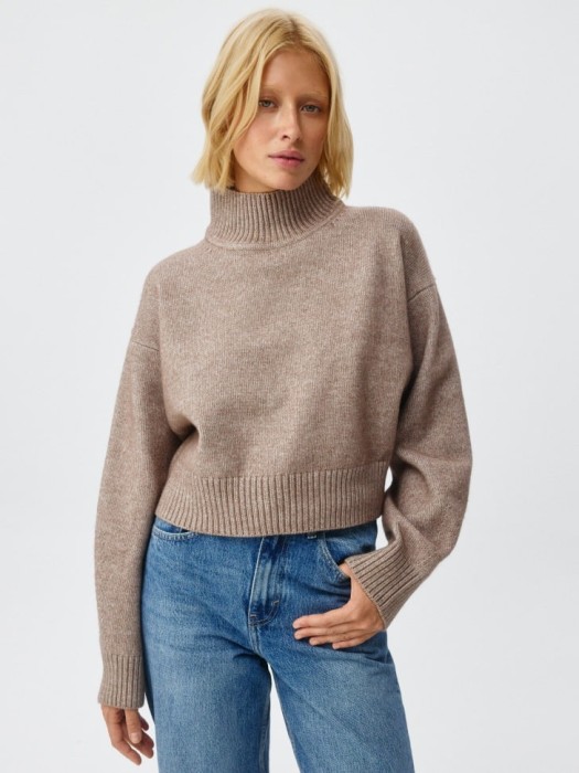 укороченный вязаный джемпер с содержанием шерсти 4680798714356 фотография