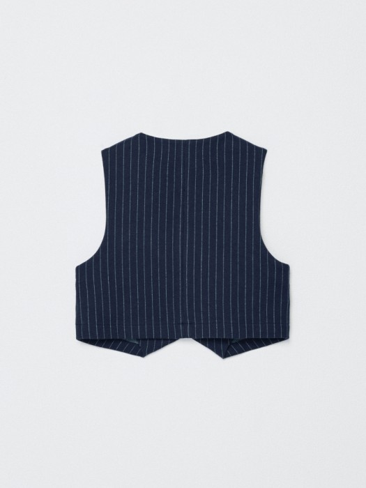 укороченный жилет в полоску для девочек из россии вид сбоку