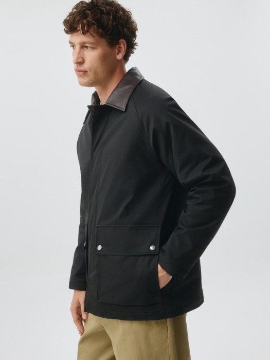 утепленная куртка с воротником для взрослого возраста с изнаночной стороны