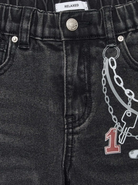 утепленные джинсы для мальчиков из хлопка спереди