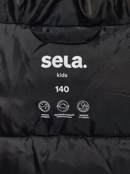 утепленный бомбер оверсайз детский из льна спереди