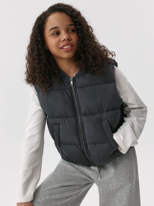 утепленный дутый жилет для девочек 4680704294408 фотография