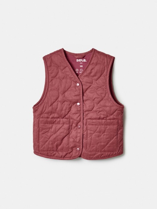 утепленный стеганый жилет для девочек по цене 2299 руб вид справа