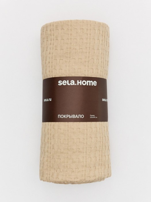 вафельное покрывало из хлопка 240х220 см по цене 5499 руб вид справа