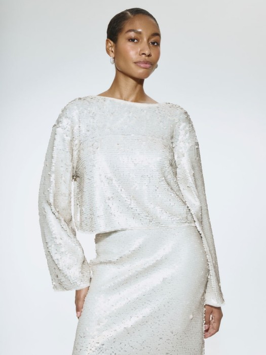 вечерний укороченный топ с пайетками 4680704242997 фотография