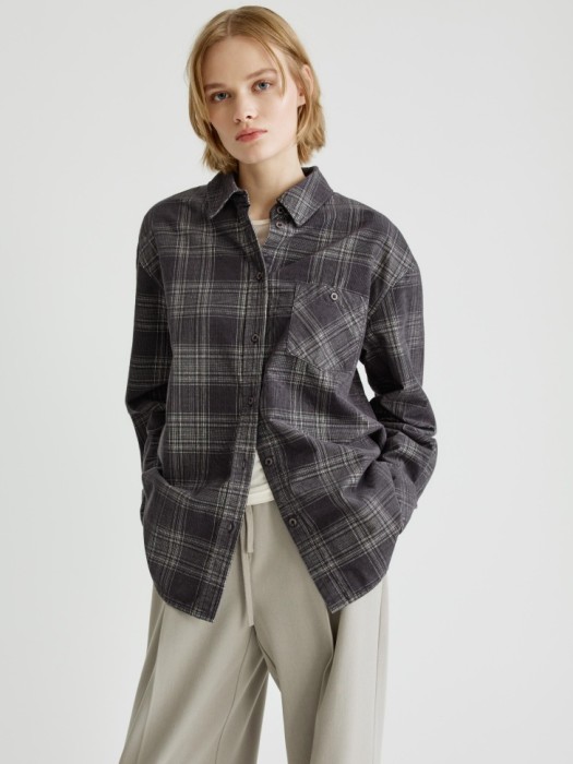 вельветовая рубашка оверсайз в клетку 4610517223760 фотография