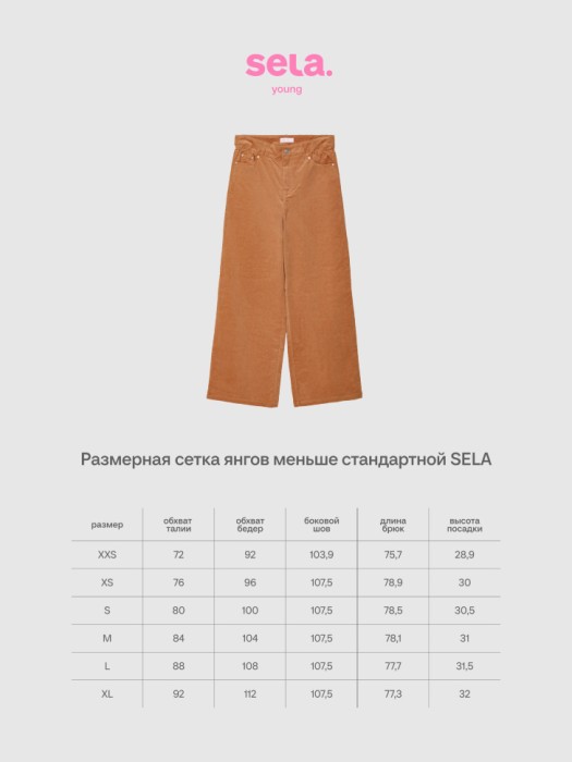 вельветовые брюки из линейки  young из россии вид сбоку