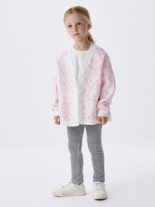 вельветовые леггинсы в рубчик для девочек от бренда sela вид слева