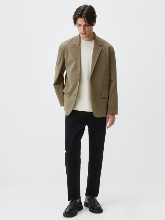 вельветовый пиджак прямого кроя от бренда sela вид слева