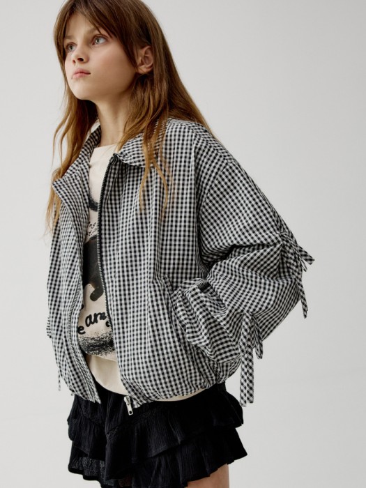 ветровка в клетку с бантиками для девочек 4610517443984 фотография