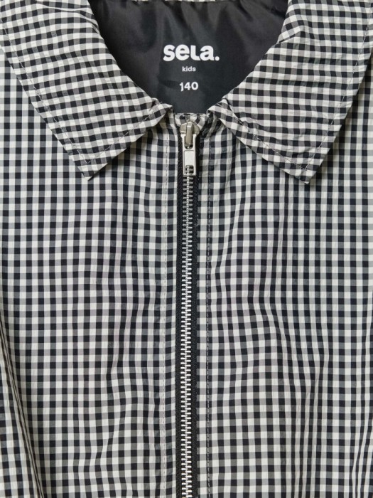 ветровка в клетку с бантиками для девочек из россии вид сбоку