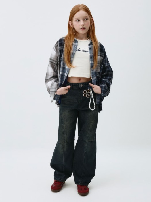 винтажные джинсы baggy fit для девочек из россии вид сбоку