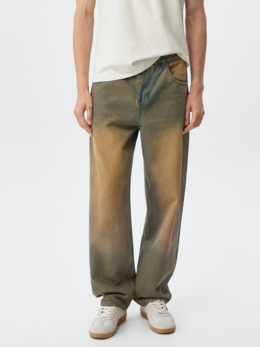 винтажные джинсы straight fit от бренда sela вид слева