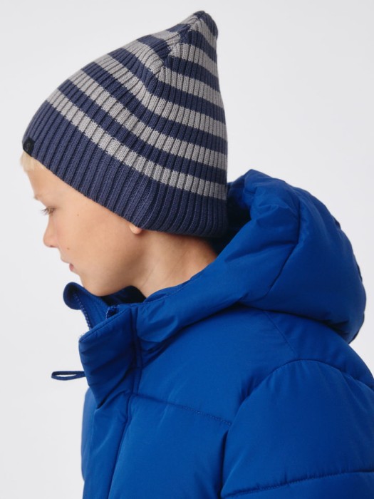 вязаная шапка в полоску детская 4680798087627 фотография