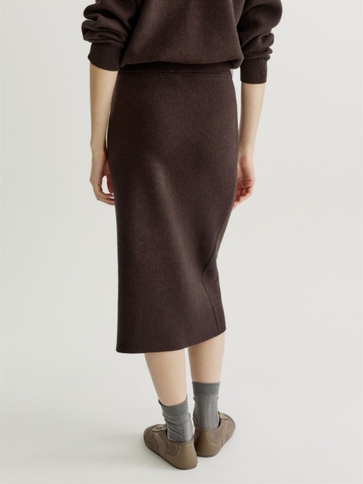 вязаная юбка миди из хлопка с содержанием кашемира по цене 4999 руб вид справа