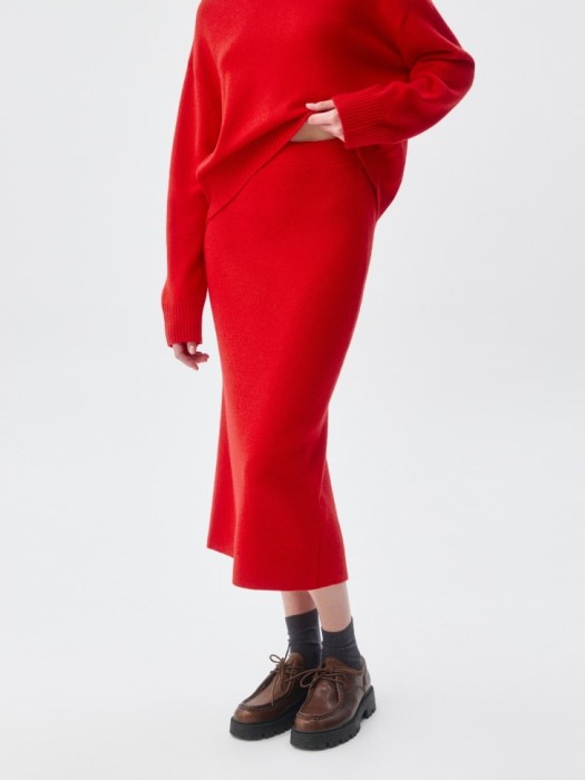 вязаная юбка миди с содержанием шерсти 4680798699714 фотография