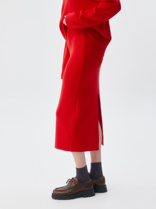 вязаная юбка миди с содержанием шерсти по цене 1599 руб вид справа