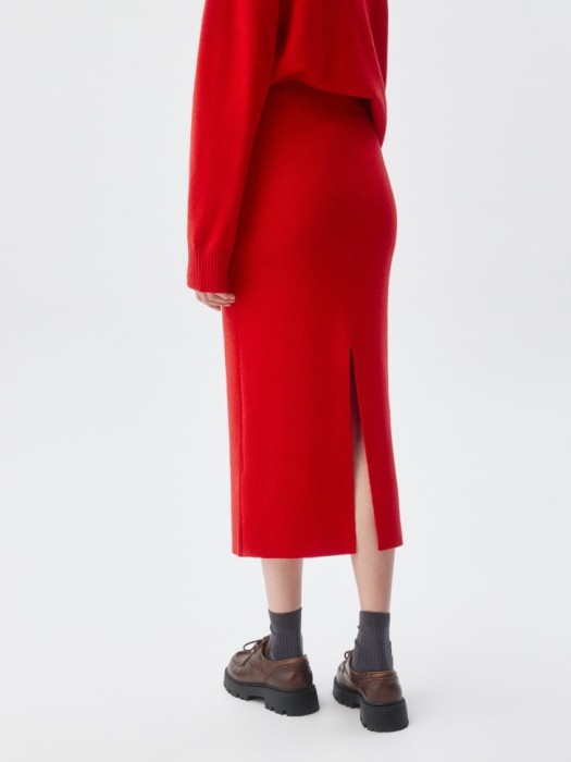 вязаная юбка миди с содержанием шерсти из россии вид сбоку