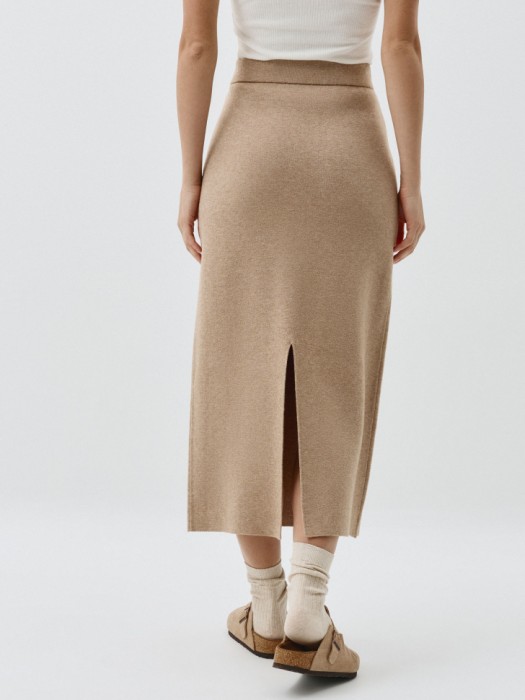 вязаная юбка миди из россии вид сбоку