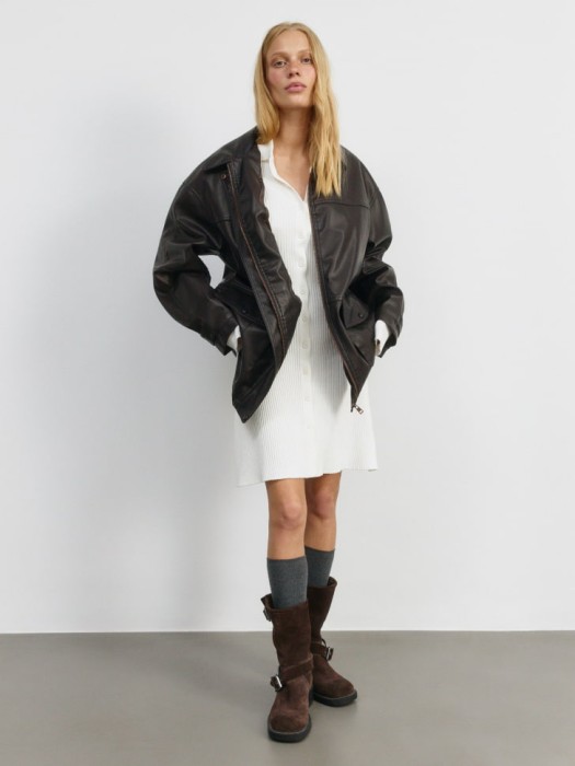 вязаное платье из линейки  young от бренда sela вид слева