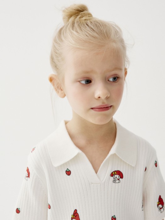 вязаное платье с принтом my melody для девочек от бренда sela вид слева