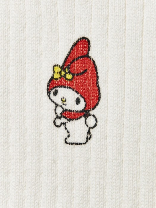 вязаное платье с принтом my melody для девочек из хлопка спереди