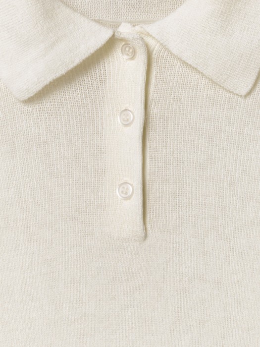 вязаное поло из смесового лиоцелла от бренда sela вид слева