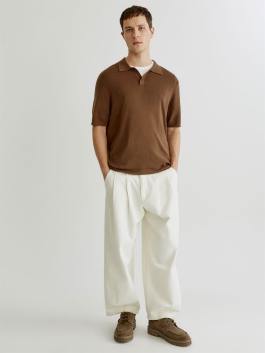 вязаное поло regular fit от бренда sela вид слева