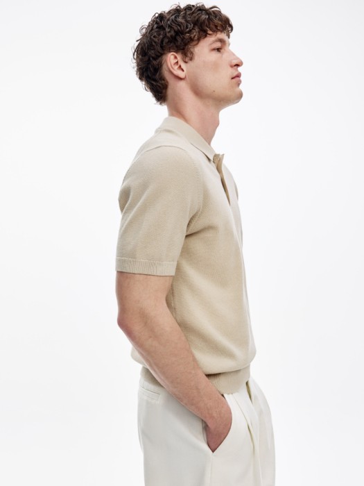 вязаное поло с коротким рукавом из россии вид сбоку