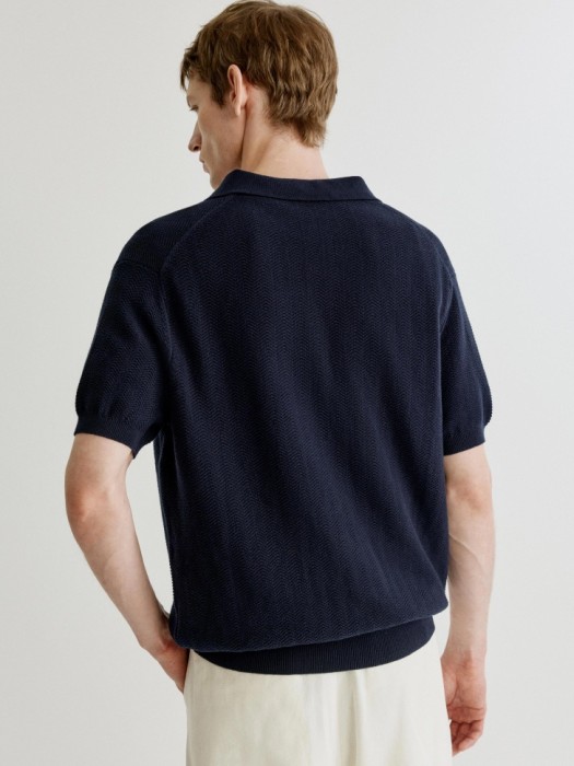вязаное поло с коротким рукавом из россии вид сбоку
